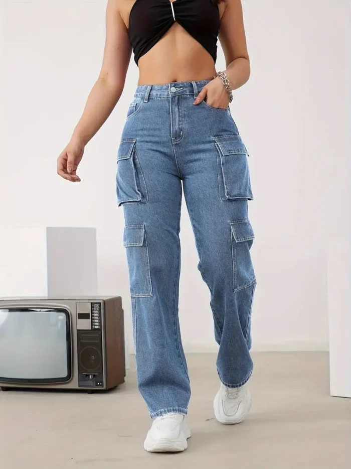 Jean Cargo Taille Haute – Image 1